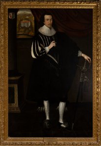 Sir Edward Bisshopp Kt, 2nd Bt. Av Parham (1602-1649) av Daniel (circle of) Mytens