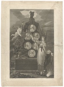 Allegory op de Vrede van Amiens, 1802 Den generelle fred gjennom balanse mellom tapperhet mars 1802 (tittel på objekt) av Daniel Berger