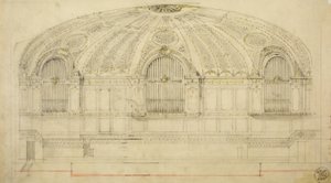 Orchestra Hall, Chicago, Illinois, seksjon, 1904.