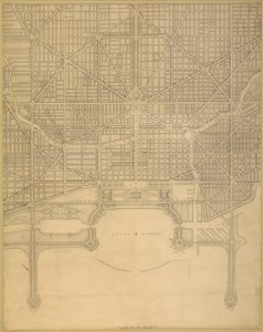 Plate 110 fra The Plan of Chicago, 1909: Chicago. Plan for det komplette gatesystemet...