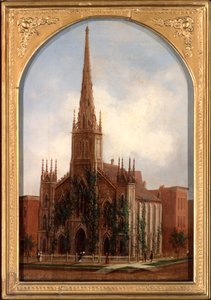 St. Pauls Universalist Church før brannen i 1871, ca. 1872 av Daniel Folger Bigelow