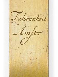 Signert termometerskala av Daniel Gabriel Fahrenheit