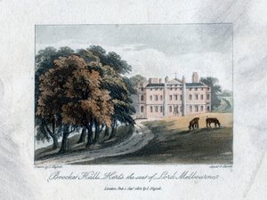 Brocket Hall, Herts, setet til Lord Melbourne, 1817.