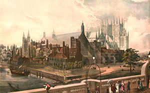 Westminster Hall and Abbey, c1819. Etter J.Gendall