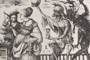 Døden og djevelen overrasker to kvinner, ca. 1515.