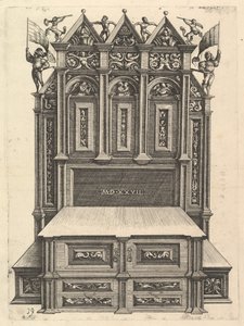 Design for en seng, 1527. av Daniel Hopfer