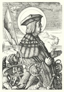 Maximilian I, den hellige romerske keiseren, som St George