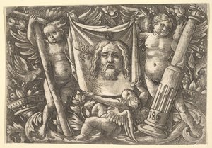 Sudarium holdt av to engler, ca. 1515. av Daniel Hopfer