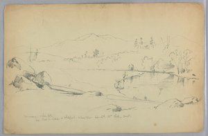 Ammonoosuc-elven og White Mountains, N.H. av Daniel Huntington