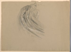 Draperistudie for "A Magdalen" av Daniel Huntington