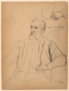 John Jay Phelps sittende, separat hånd- og kjedestudie av Daniel Huntington