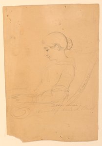 Portrettstudie av Annie A. Brush, sittende i profil av Daniel Huntington