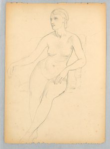 Sittende nakenstudie for portrett av Helen Hamersley av Daniel Huntington