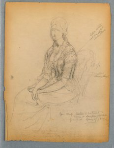 Skisse for Portrait of Miss Astor av Daniel Huntington