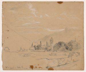 Skisse av Villeneuve, Genfersjøen av Daniel Huntington