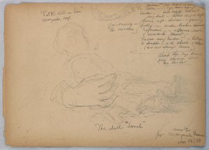 Skisser for portrett av Marguerite Burrows, 18. november 1884 av Daniel Huntington
