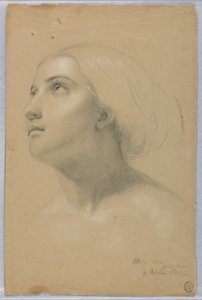 Studie for Head of Mercy i "Christiana and Her Children" av Daniel Huntington