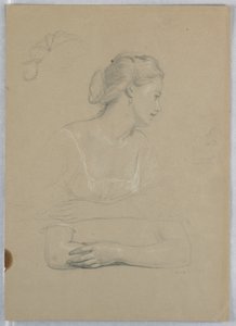 Studie for "Martha Washington Reception" av Daniel Huntington