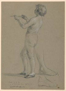 Studie av Boy Holding a Salver for "The Republican Court" (Lady Washingtons mottaksdag) av Daniel Huntington
