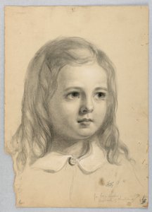 Studie av barnets hode for "Christiana og hennes barn" av Daniel Huntington