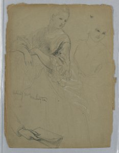 Studie av stående kvinne for "The Republican Court" (Lady Washingtons mottaksdag) av Daniel Huntington