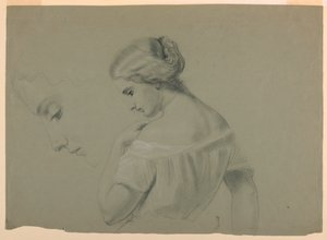 Studie av en kvinne i profil av Daniel Huntington