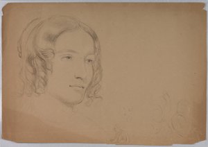 Studie av en kvinnes hode av Daniel Huntington