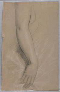 Studie av en arm for portrett av fru Rutherford B. Hayes av Daniel Huntington