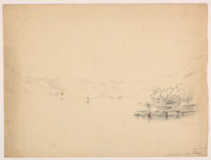 Vestbredden av Brienzsjøen, Sveits av Daniel Huntington