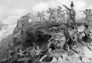 Highlanders angriper den russiske redutten, Battle of the Alma, 1854, 1857 av Daniel John Pound