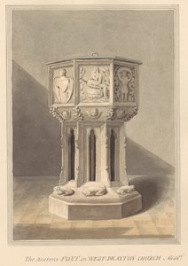 Ancient Font i West Drayton Church, Middlesex av Daniel Lysons