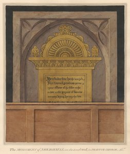 Messingplate til John Burnell fra Drayton Church av Daniel Lysons