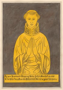 Messingplate for Richard de Thorp, fra Stanwell Church av Daniel Lysons