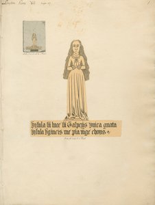Messingplate av en kvinne fra Layton Church av Daniel Lysons