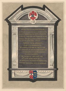 Minnesmerke over George, jarl av Berkeley fra Cranford Church av Daniel Lysons