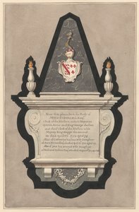 Minnesmerke over James Eckersall og hans kone Catherine og hans andre kone Catherine og hans andre kone Jane fra Drayton Church av Daniel Lysons