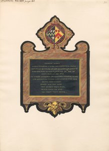 Minnesmerke over Mary Heigham fra East Ham Church av Daniel Lysons