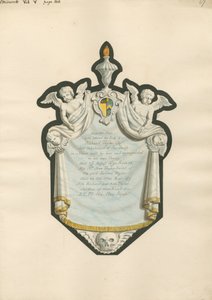 Minnesmerke over Richard Taylor og fru Ann Taylor og deres barn Richard og Anne fra Chiswick Church av Daniel Lysons