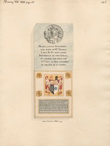 Minnesmerke for Thomas Lant også til Robert Harington fra Hornsey Church av Daniel Lysons