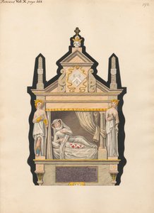 Graven til uidentifisert mor og spedbarn fra Pancras kirke av Daniel Lysons