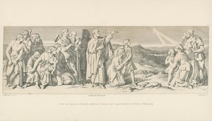En brennende stjerne dukker opp i England, varsel om katastrofe, og blir apostrofert av munken av Malmesbury av Daniel Maclise