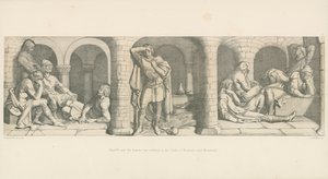 Harold og sakserne er innesperret i slottet Beaurain, nær Montreuil av Daniel Maclise