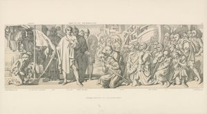 Homage gjengitt til det innviede banneret av Daniel Maclise