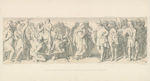 Morcar, valgt jarl av Northumbria, i stedet for Tostig, Harold mekler med valgets Nuneios av Daniel Maclise