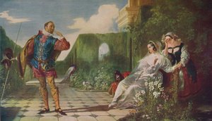 Scene fra Twelfth Night Malvolio og grevinnen, c1840, c1915 av Daniel Maclise
