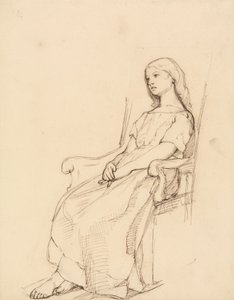 Studie av en ung jente, sittende av Daniel Maclise