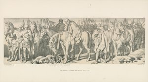 The Retreat of Edwin and Morcar fra York av Daniel Maclise