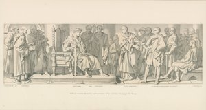 William konsulterer adelen og kjøpmennene i hertugdømmet hans for å få hjelp til hans design av Daniel Maclise