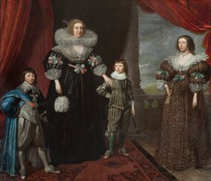 Christian Bruce, grevinne av Devonshire, og hennes barn, ca. 1629 (olje på lerret)