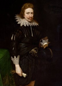 Detalj av portrett av William Cavendish, 1624 av Daniel Mytens